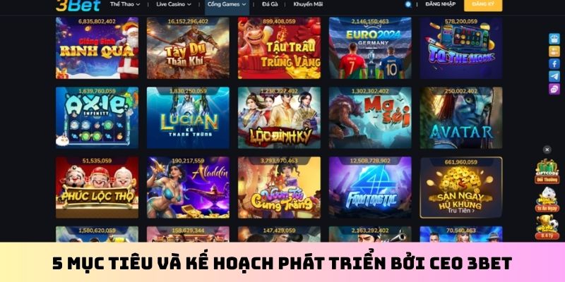 5 mục tiêu và kế hoạch phát triển bởi CEO 3BET
