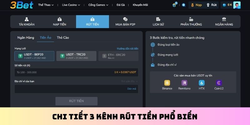 Chi tiết 3 kênh rút tiền phổ biến