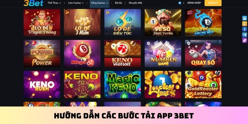 Hướng dẫn các bước tải app 3BET