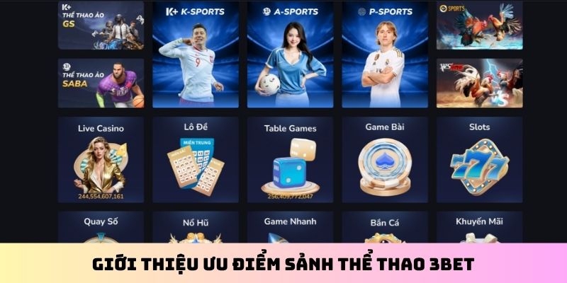 Giới thiệu ưu điểm sảnh thể thao 3BET